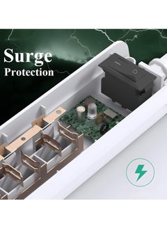 GKK Universal Extension Lead Power Socket with 5 outlets and 4 USB Ports Universal Charging Socket with 2M Bold Extension Cord Charging Station for Home Office Individually Switched  - Image 2
