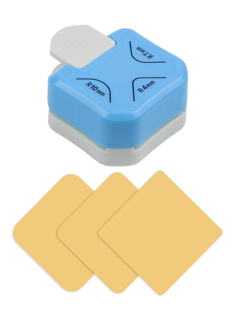Zikra 3 in 1 Corner Cutter Rounder Punch  Hole 4mm 7mm 10mm 3Way for Paper Craft DIY Projects Photo Cutter Card Making and Scrapbooking Crafting Handmade Activity Blue - Image 1
