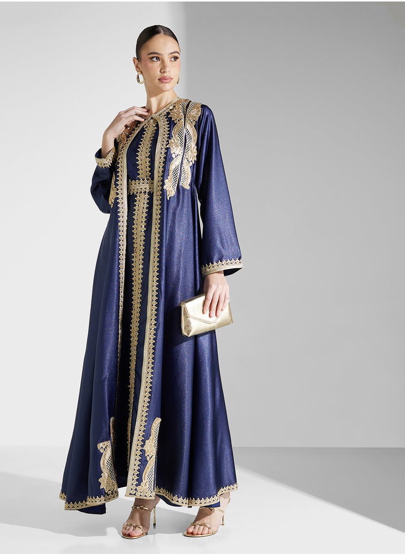 hayas closet Flared Sleeve Belted  Moroccan Dress  - Image 1