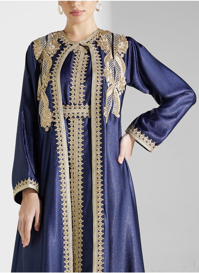 hayas closet Flared Sleeve Belted  Moroccan Dress  - Image 3