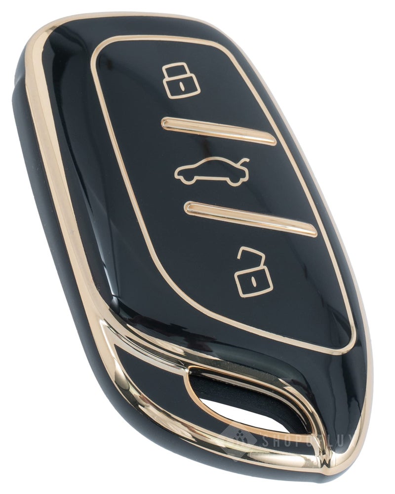 Shopoflux® TPU Key Cover Compatible with MG ZS EV Electric | Astor 3 Button Smart Key (Black) - Image 1