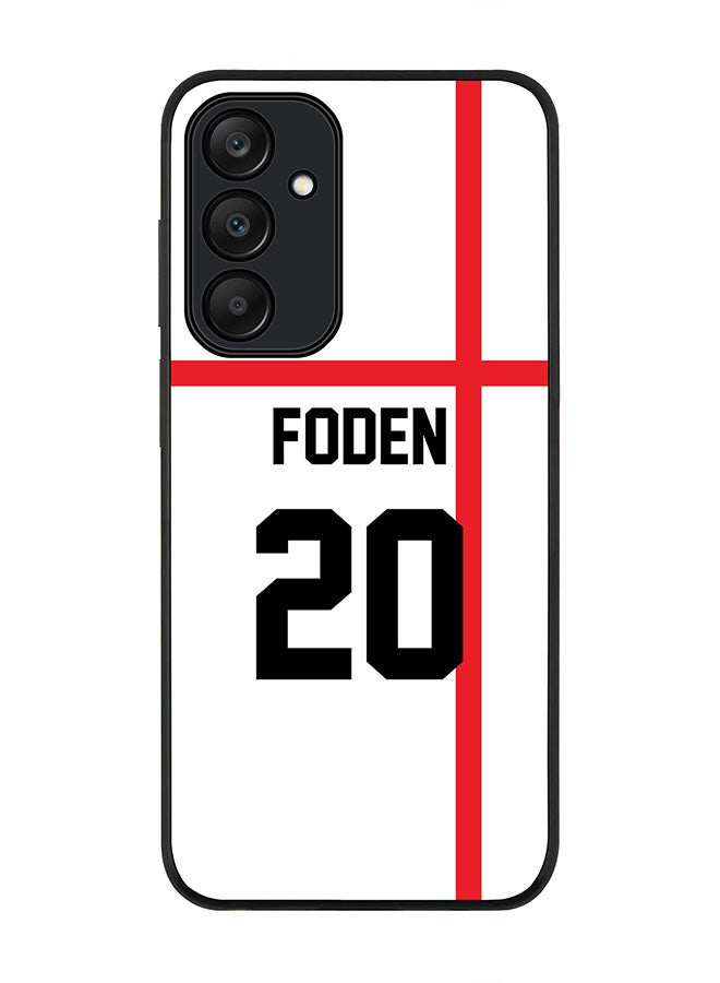 Stylizedd Rugged Black edge case for Samsung Galaxy A25, Slim fit Soft Case Flexible Thin Cover- Football Team-England, Player Name-Foden - Image 1
