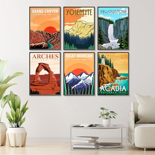 Offito 6 Pack Paint by Numbers Kit for Adults Beginners 10x14 Inch National Park Adult Paint by Number Kits on Canvas DIY Acrylic Oil Number Painting Kits for Adults Perfect for Gift Home Decor - Image 3