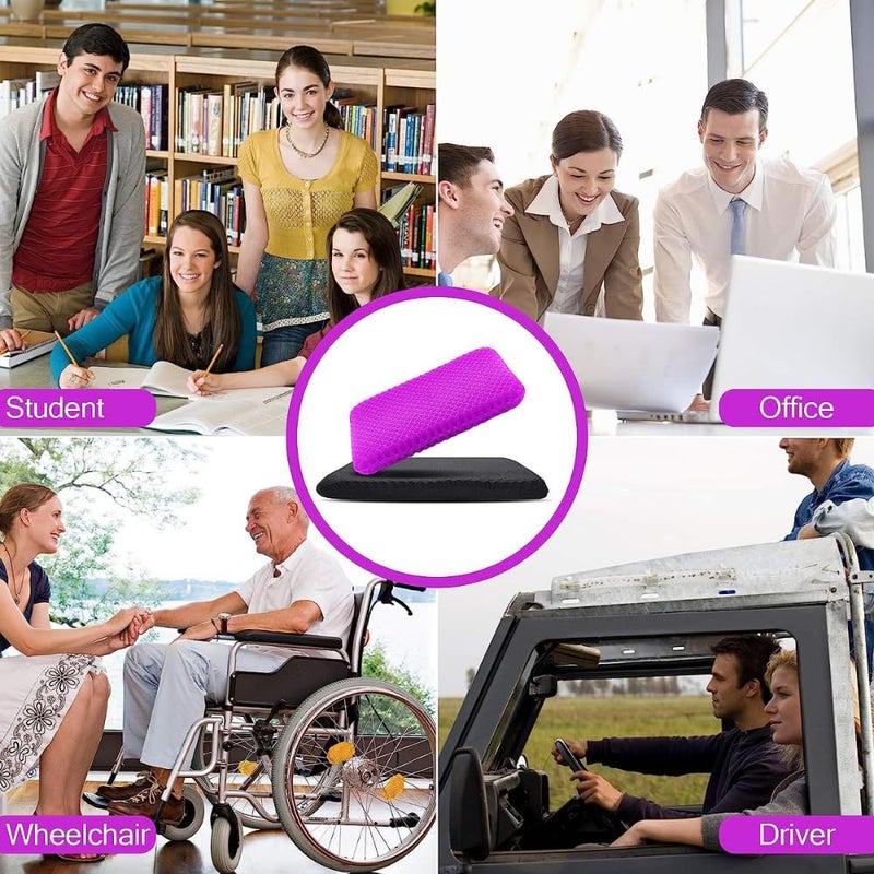 METRON Gel Seat Cushion for Long Sitting Extra Large Thick Medium Soft Breathable Cover Perfect for Wheelchair Office Chair and Hip Pain Relief Double Honeycomb Design Pack of 1Pc - Image 5