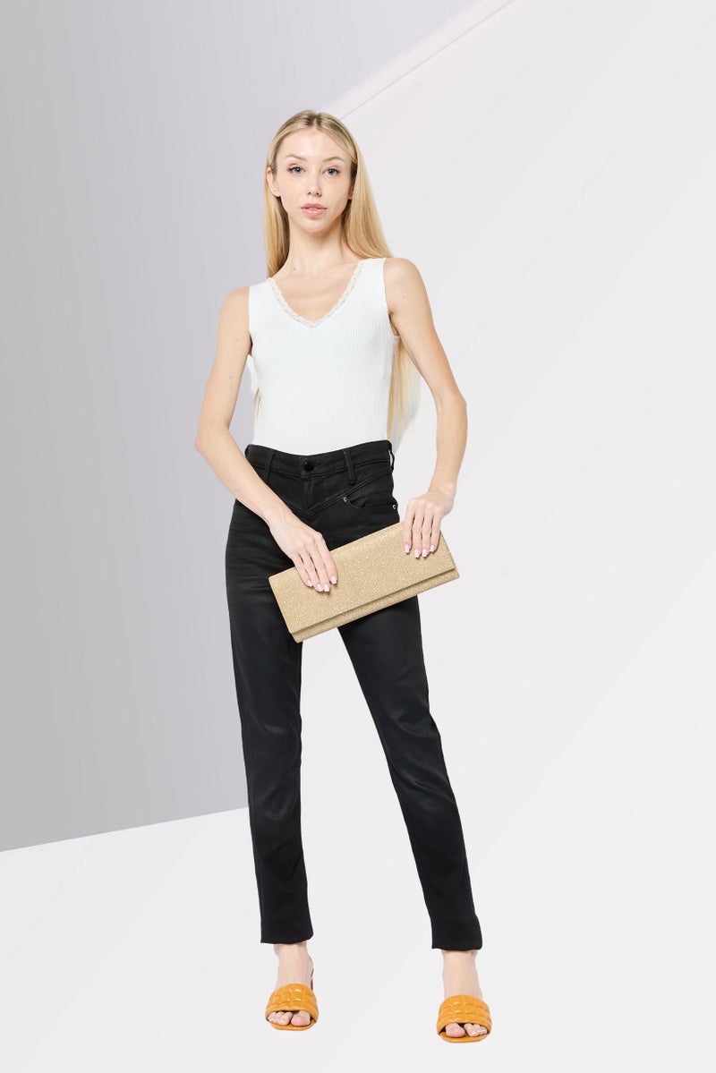 GUESS Women Skinny Fit Plain Stretchable Denim Jeans, Black - Image 2