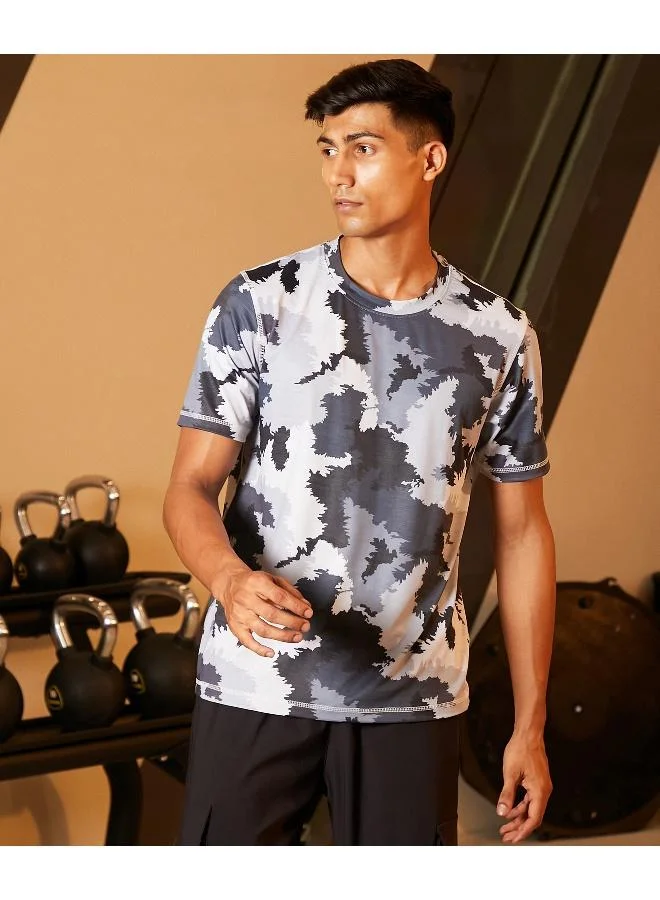 CAHOOT  Men's Moon Grey Camouflage Activewear T-Shirt for Men | Best Price UAE