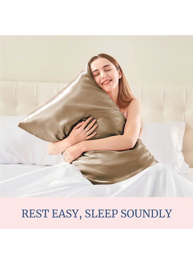 BEDELITE Satin Pillowcase for Hair and Skin, Super Soft and Cooling Similar to Silk Pillow Cases 2 Pack with Envelope Closure, Gift for Women Men(20"x30" Queen Size, Tawny Brown) - Image 5
