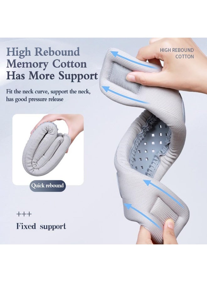 XUN Neck Brace for Neck Pain and Support, Adjustable Cervical Collar for Sleeping, Soft Foam Neck Protectors Wraps Keep Vertebrae Stable and Aligned, Cervical Spine Pressure Relief (Grey) - Image 4