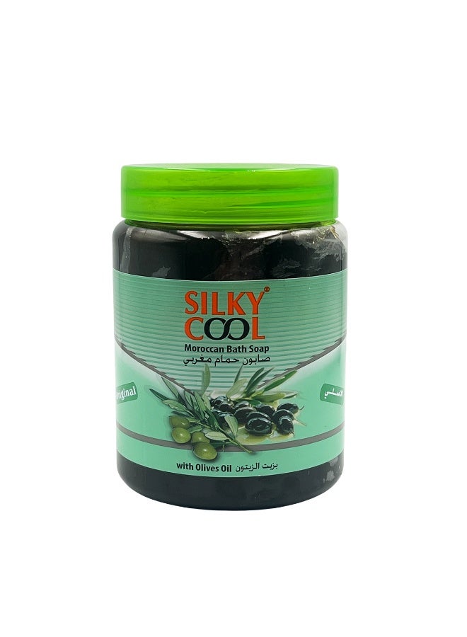 Silky Cool Moroccan Soap with Olive Oil 500 ml – Deep Cleansing & Exfoliating Body Soap