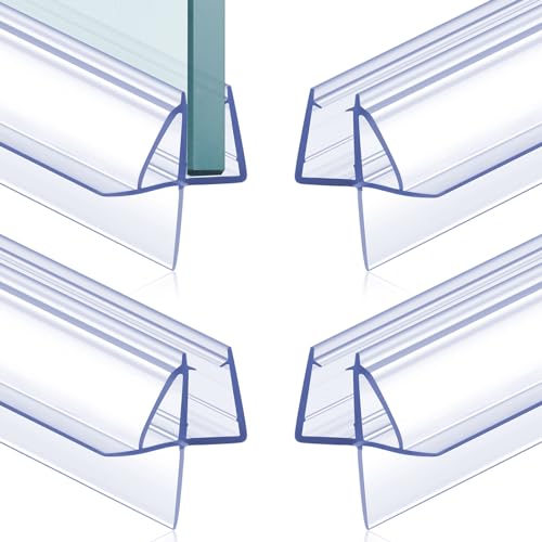 Frienda 2 Pcs Shower Door Bottom Seal 14 x 36 Clear PVC Glass Door Sweep Shower Frameless Seal Strip for Replacement Stopping Leaks and Creating Water Barrier - Image 1