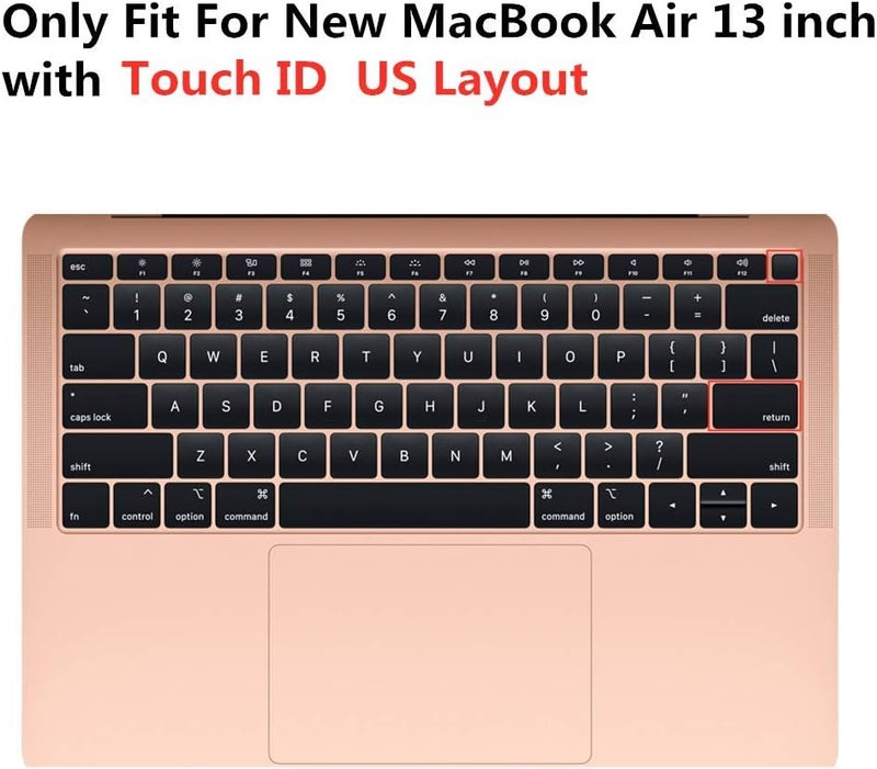 Se7enline compatible with MacBook Air 13 inch Keyboard Cover Soft Silicone Protector 2023 2022 2021 2020 2019 2018 for Mac Air 13 Inch Model A1932 with Retina Display Soft-Touch Keyboard Skin,Rainbow - Image 2