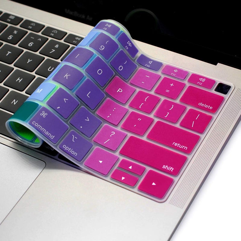 Se7enline compatible with MacBook Air 13 inch Keyboard Cover Soft Silicone Protector 2023 2022 2021 2020 2019 2018 for Mac Air 13 Inch Model A1932 with Retina Display Soft-Touch Keyboard Skin,Rainbow - Image 3