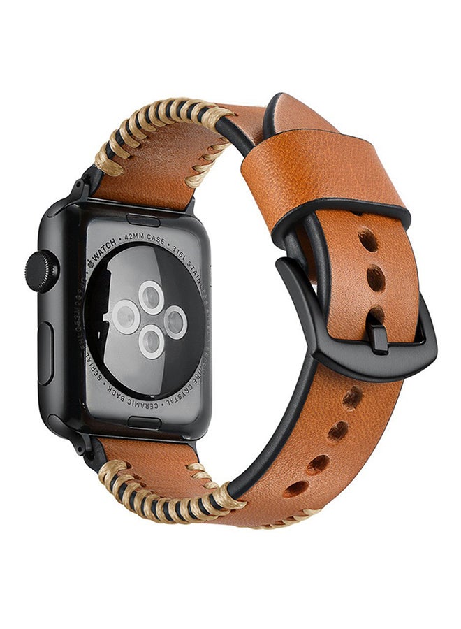 آيسانك سوار معصم كلاسيكي قابل للاستبدال لساعة أبل سلسلة 1/2/3 قياس 38 ميللمتراً بني - Image 3