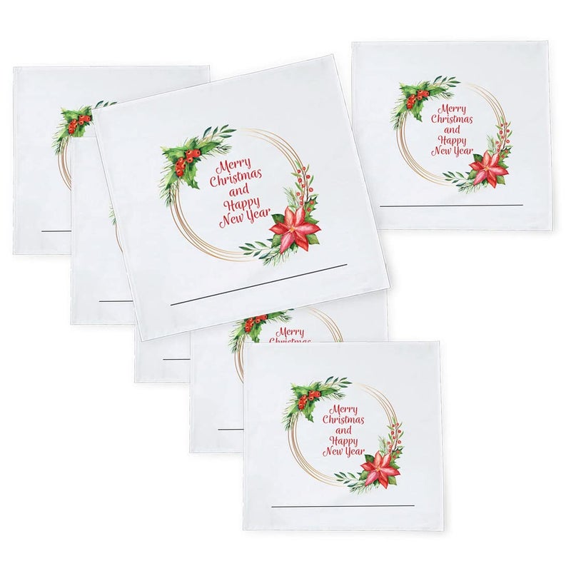 Khakee 6 Pcs Christmas Theme Silk Table Napkins 10x 10 for Xmas Decoration Christmas OrnamentsChristmas Giftxmas21180 - Image 1