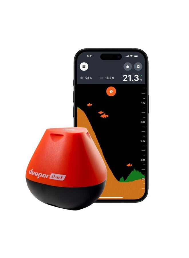 Deeper START Smart Fish Finder - Portable Depth Finder for Recreational Fishing From Dock, Shore or Bank | Castable With FREE User-Friendly App | Phone Compatible - Image 1