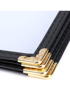 Y&D 2 PCS 8.5 X 11 Inch Menu Cover Book 4 Pages 8 View Clear Restaurant Beverage with Faux Leather Trim and Decorative Corners DIY Holder  - Image 4