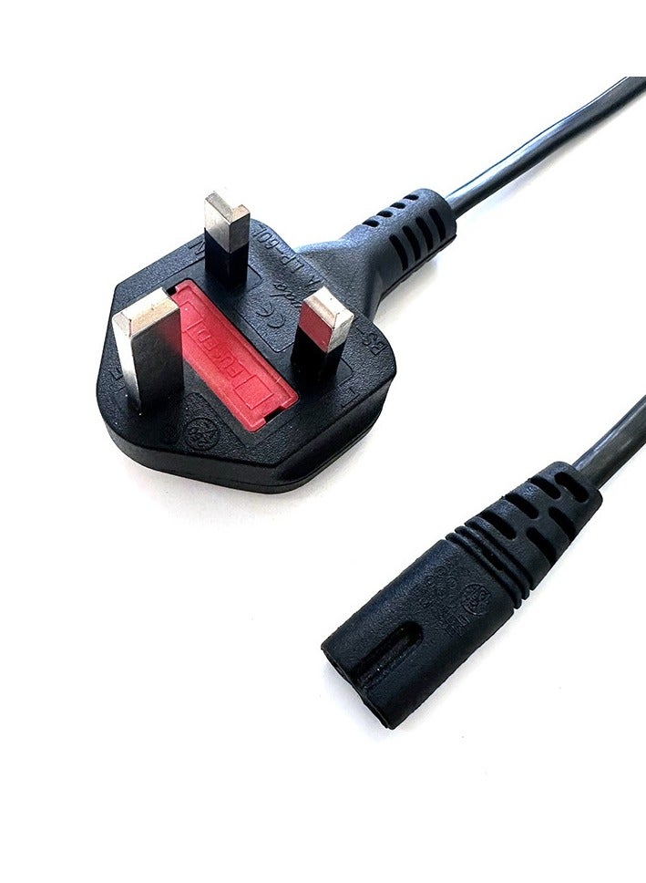 2-Prong AC Power Cord Cable – UK Plug, Compatible with Samsung, LG, TCL, Sony TVs, HP Printers, PS3, PS4, PS5, and More - Image 2