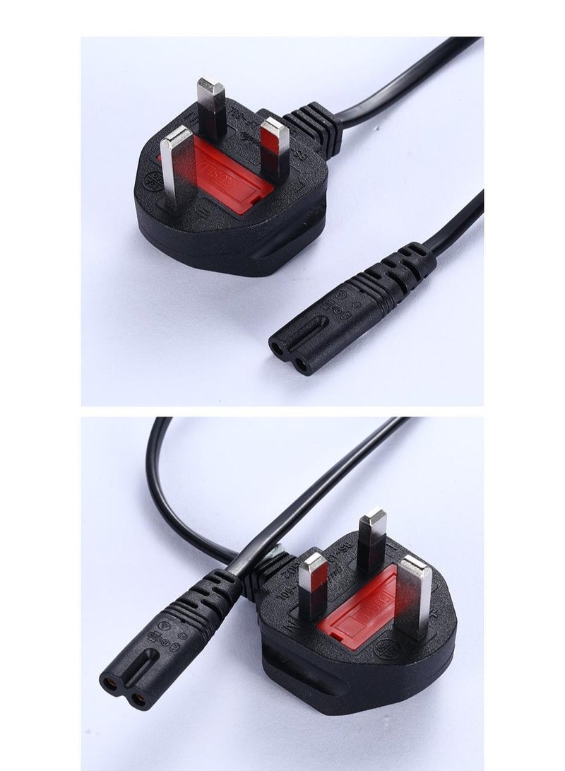 2-Prong AC Power Cord Cable – UK Plug, Compatible with Samsung, LG, TCL, Sony TVs, HP Printers, PS3, PS4, PS5, and More - Image 4