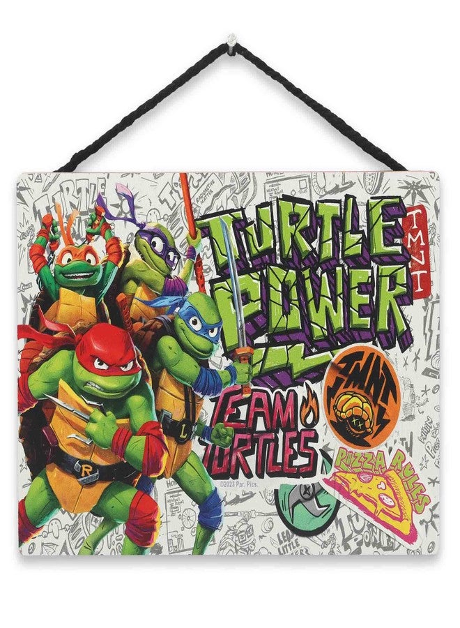 Open Road Brands Teenage Mutant Ninja Turtles Turtle Power Hanging Wood Wall Decor - Fun TMNT Sign for Kids' Bedroom, Man Cave or Movie Room - Image 1