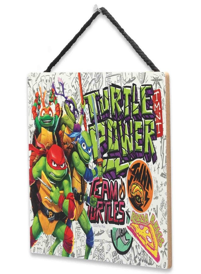 Open Road Brands Teenage Mutant Ninja Turtles Turtle Power Hanging Wood Wall Decor - Fun TMNT Sign for Kids' Bedroom, Man Cave or Movie Room - Image 2