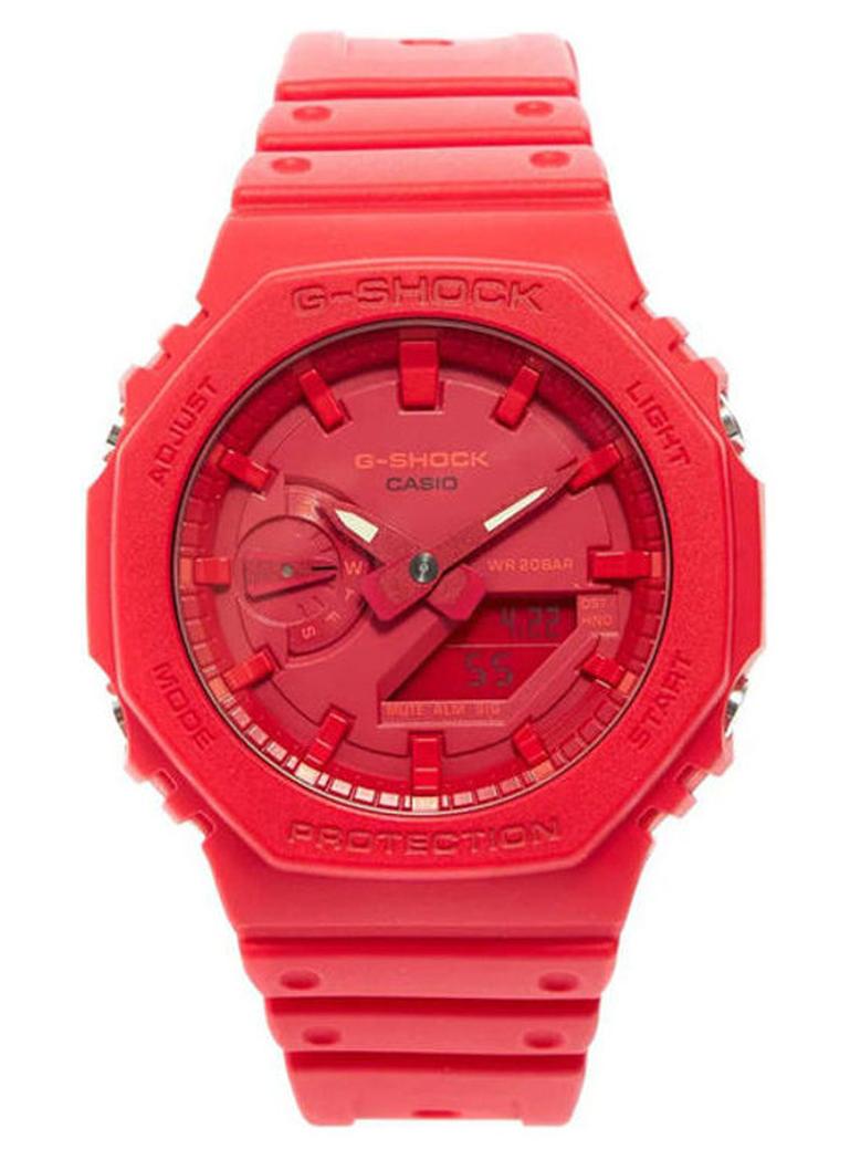 CASIO Unisex Wrist Watch analog_digital resin GA-2100-4ADR - 49 mm - Red - Image 1