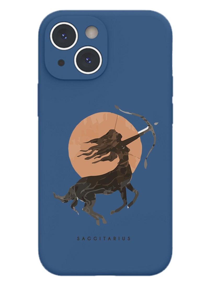 Theodor Protective Slim Fit Case Liquid Silicone Cover with Full Body Protection Anti-Scratch Shockproof Case For iPhone 14 Blue  - Salty air sunkissed air copy - Image 1