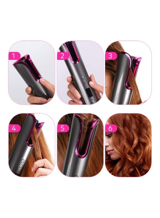Cordless Automatic Hair Curler Black/Pink - Image 5