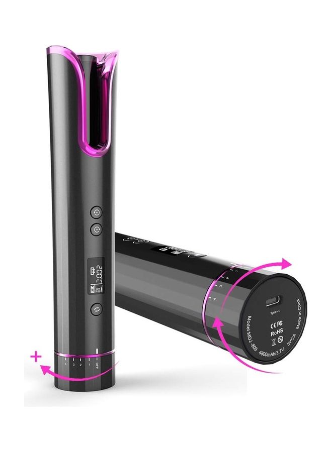 Cordless Automatic Hair Curler Black/Pink - Image 1