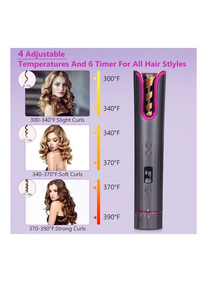 Cordless Automatic Hair Curler Black/Pink - Image 4
