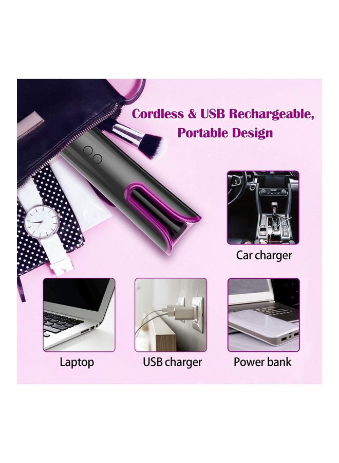 Cordless Automatic Hair Curler Black/Pink - Image 2