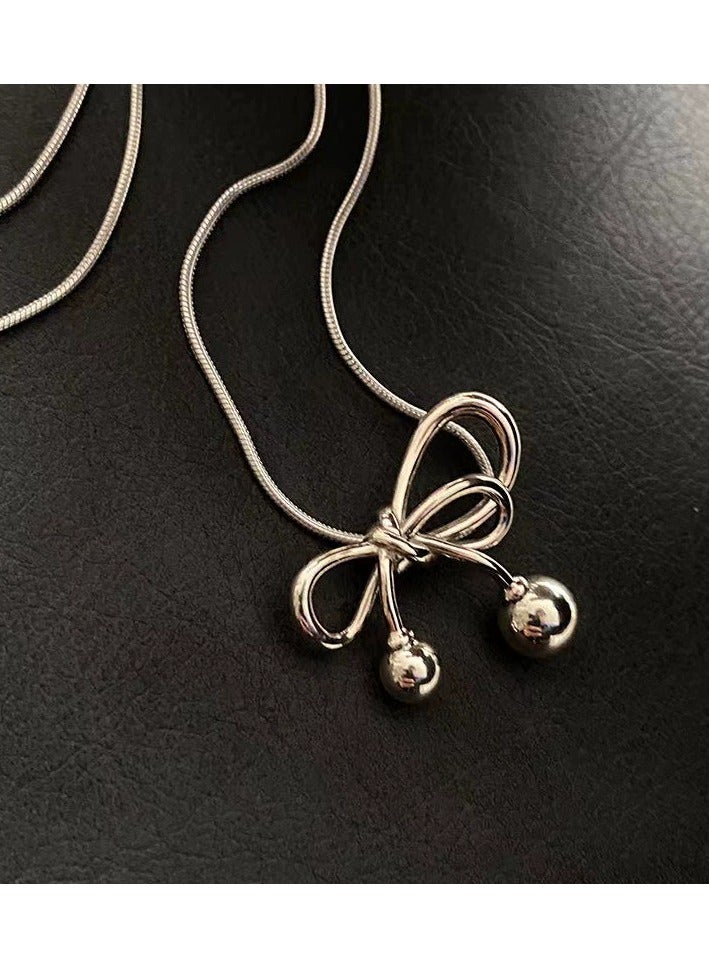 Goolsky Trendy Knotted Pendant Sweater Chain for Women – INS-Style Statement Necklace, High-End Minimalist Jewelry  - Image 3