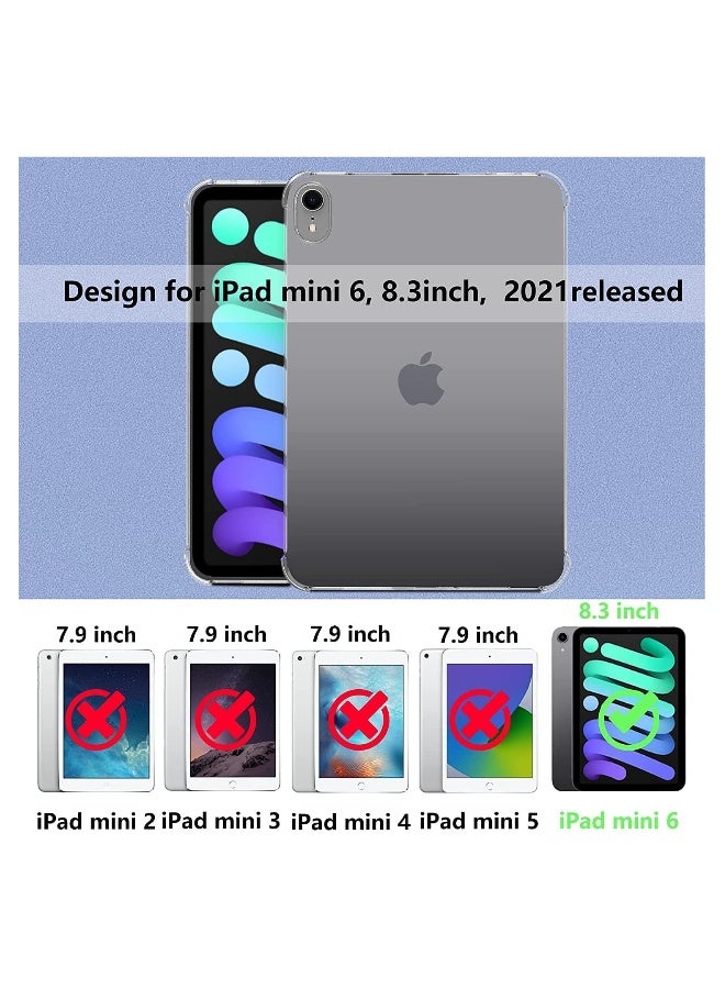 DUSALA iPad Mini 6 Case 2021 Model, Ultra Slim Transparent Bumper Soft TPU Back Cover For iPad Mini 6 - Clear - Image 2