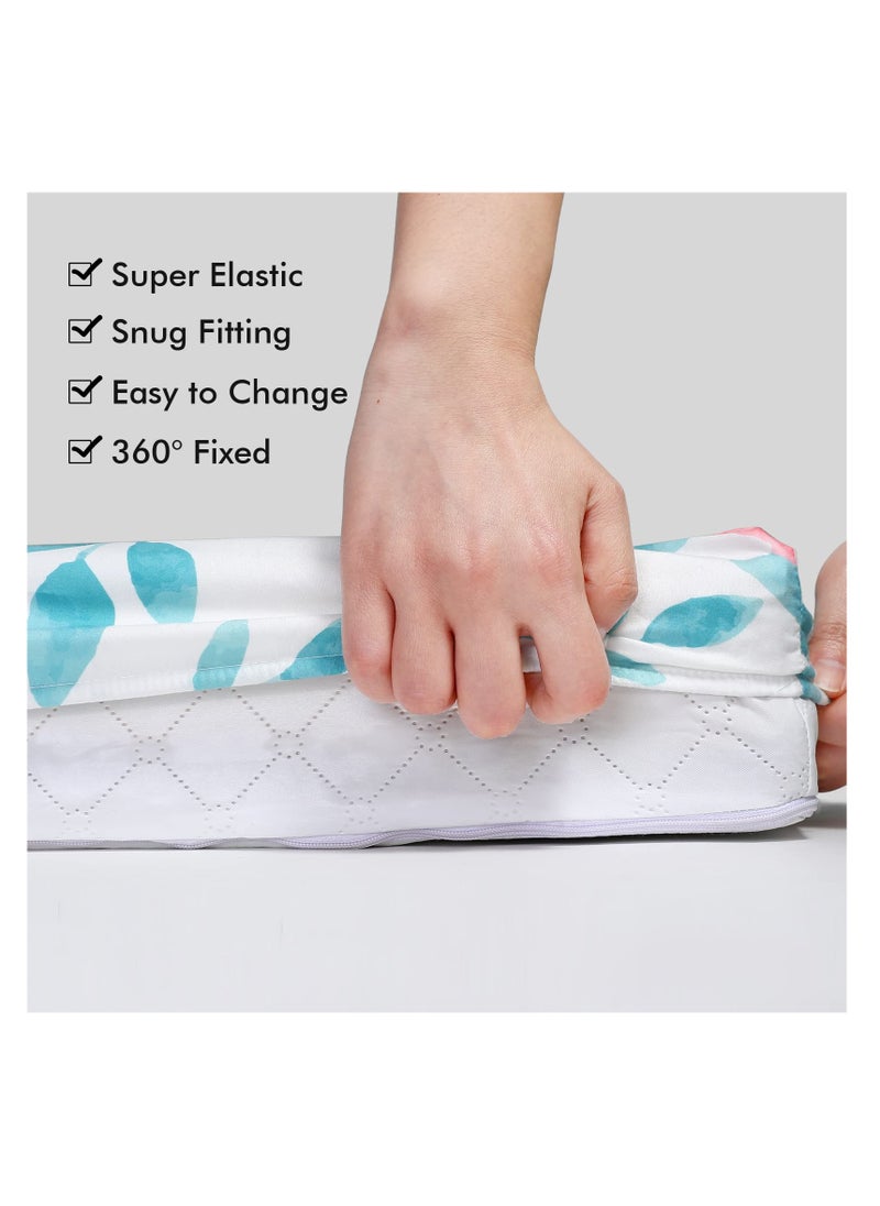 SYOSI 2 Pack Baby Bassinet Crib Sheets, 32X16.5 In Breathable Cozy Fitted Mattress Sheet, Elastic Travel Crib Fashionable Floral Pattern, Standard Cradle Safe Sheets for Baby Boy Girls  - Image 5