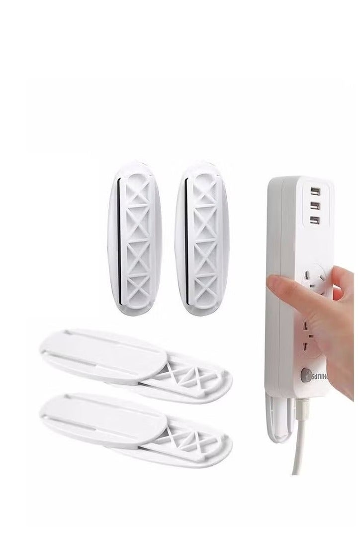 4 Piece Power Strip Bracket Wall Mounted Self Adhesive Non Punching - Image 1