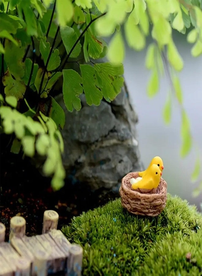 The Pot Dealer Mini Nest Bird Miniature | Artificial Mini Birds with Nest Showpiece for Home Living Room Office Restaurant Fairy Garden Decoration Bird Toys H-1cm w- 2cm (Set of 2) - Image 5