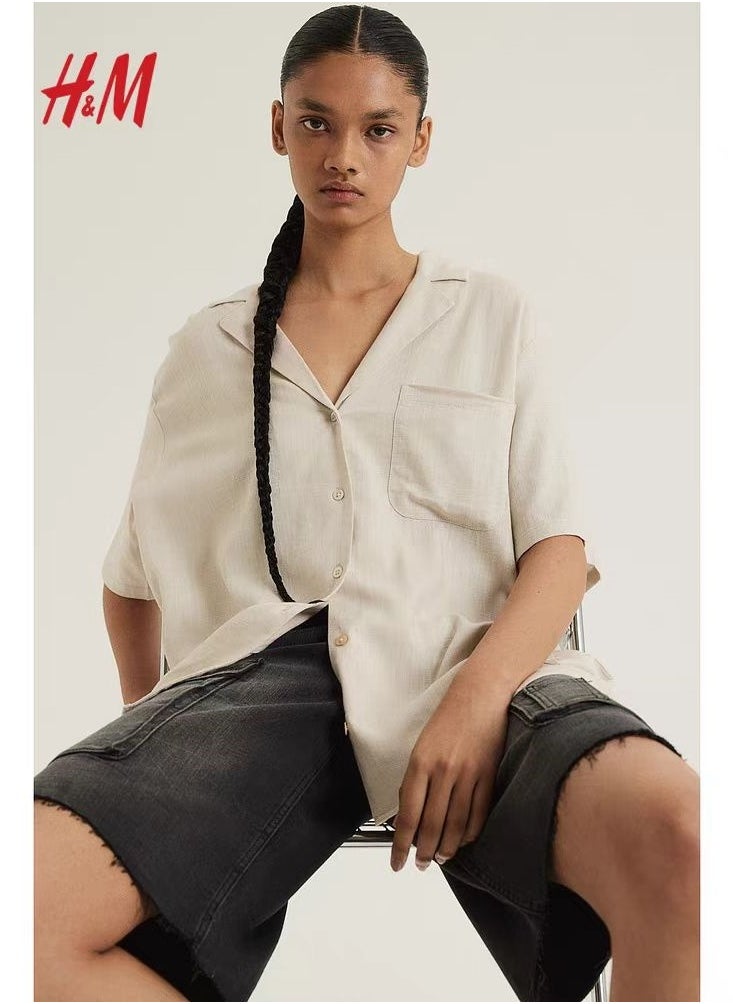 H and M - قميص نسائي برباط كوبي قابل للتنفس صيفي جديد من HM - Image 1