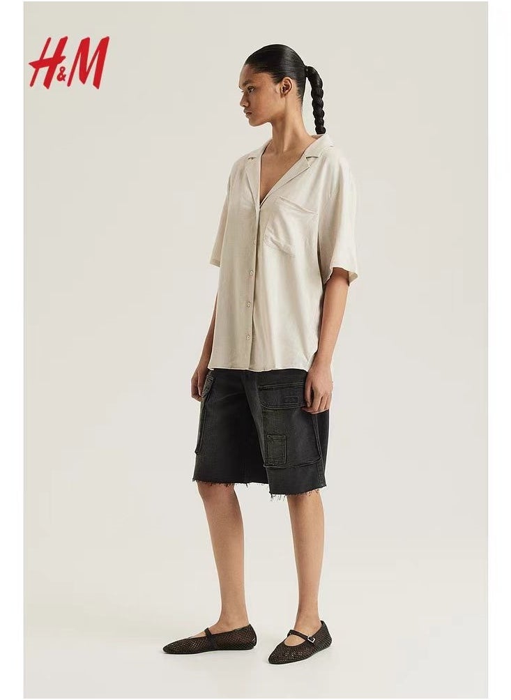 H and M - قميص نسائي برباط كوبي قابل للتنفس صيفي جديد من HM - Image 1