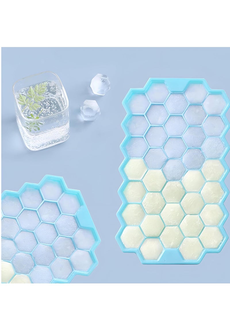Generic - Ice Cube Trays - Enjoy mini honeycomb ice cubes with these BPA-free silicone trays, featuring an easy-release, stackable design for convenient freezer storage (3 Pack) Multicolor - Image 1