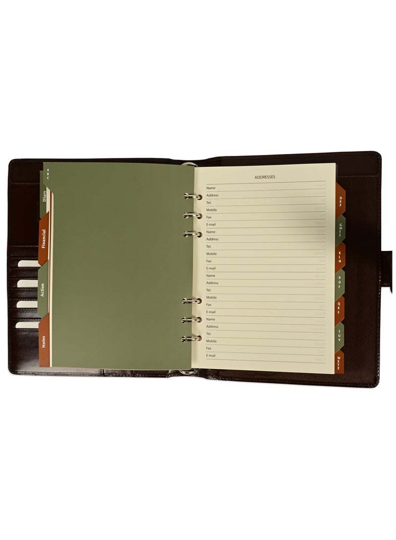 FIS® Leather Organizer "PLANUS", and Activity Journal, Size : A5 (14.8 x 21cm), Color : Brown_ FSORLO5BR - Image 2