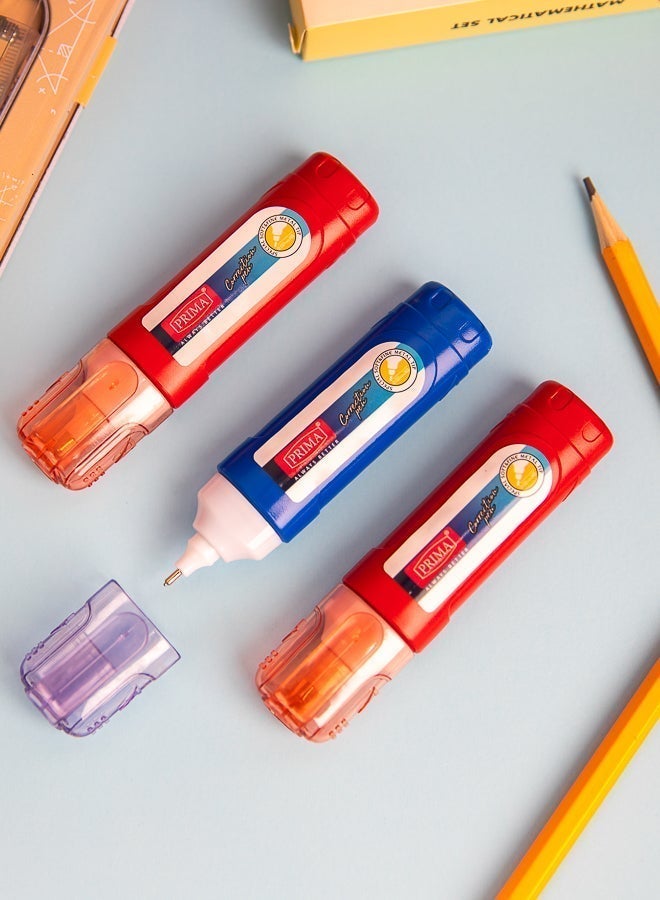 بريما قلم مصحح أبيض 8 مل | رأس إبرة معدني للدقة الفائقة، سائل سريع الجفاف للكتابة الفورية، أسطوانة ضغط وتوزيع متحكم، علبة 12 قلم للمكتب والمدرسة والفن - Image 3