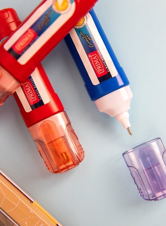 بريما قلم مصحح أبيض 8 مل | رأس إبرة معدني للدقة الفائقة، سائل سريع الجفاف للكتابة الفورية، أسطوانة ضغط وتوزيع متحكم، علبة 12 قلم للمكتب والمدرسة والفن - Image 4