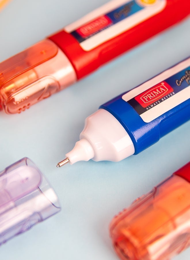 بريما قلم مصحح أبيض 8 مل | رأس إبرة معدني للدقة الفائقة، سائل سريع الجفاف للكتابة الفورية، أسطوانة ضغط وتوزيع متحكم، علبة 12 قلم للمكتب والمدرسة والفن - Image 2