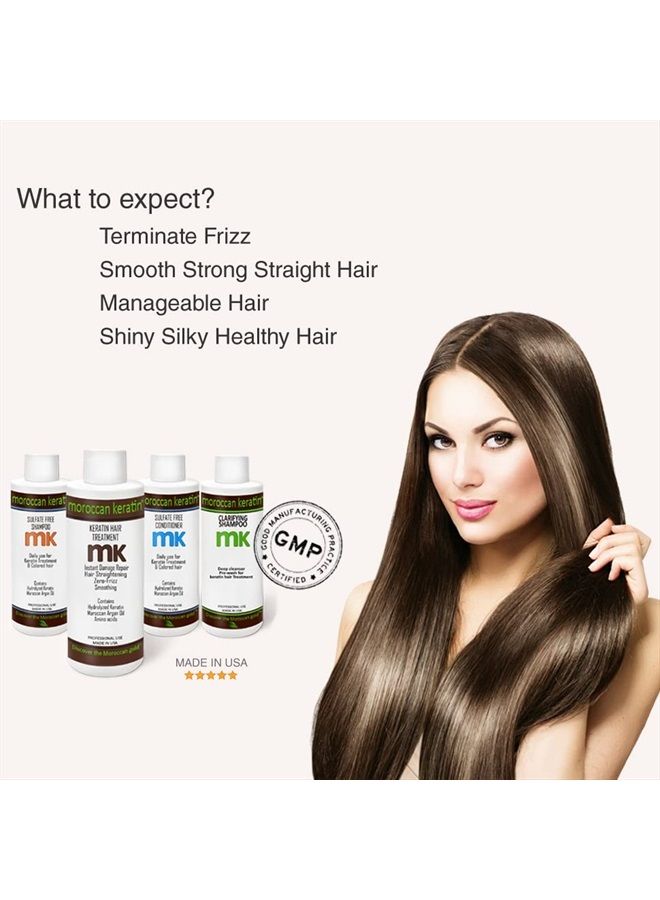 MOROCCAN KERATIN علاج الشعر البرازيلي الأكثر فعالية من الكيراتين المغربي مجموعة 120 مل × 4 معالجة احترافية لتنعيم الشعر واستقامته في المنزل - Image 2