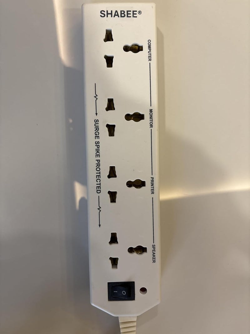SHABEE by VATS 4 Way 6A International Socket with Single Switch 4 Way Extension Board with 2 Mtr Extension Cord Multi Plug Socket for Home Wall Office  - Image 3