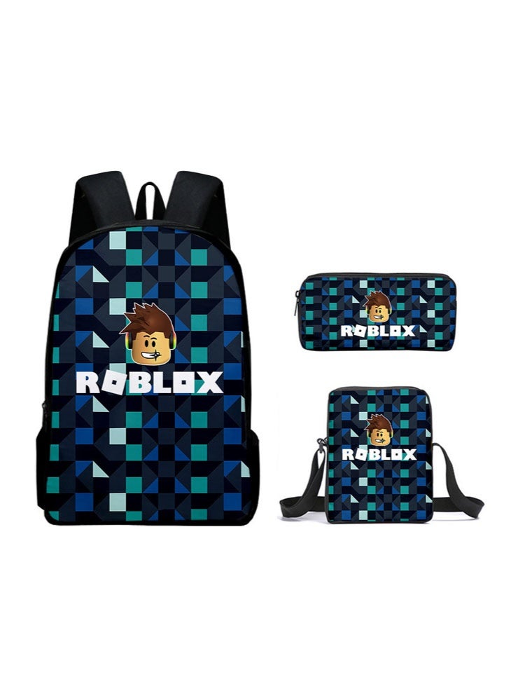 روبلوكس على ظهره مقلمة حقيبة ثلاثة قطعة دعوى الرجال والنساء الترفيه الرياضة حقيبة السفر طالب حقيبة المدرسة - Image 1