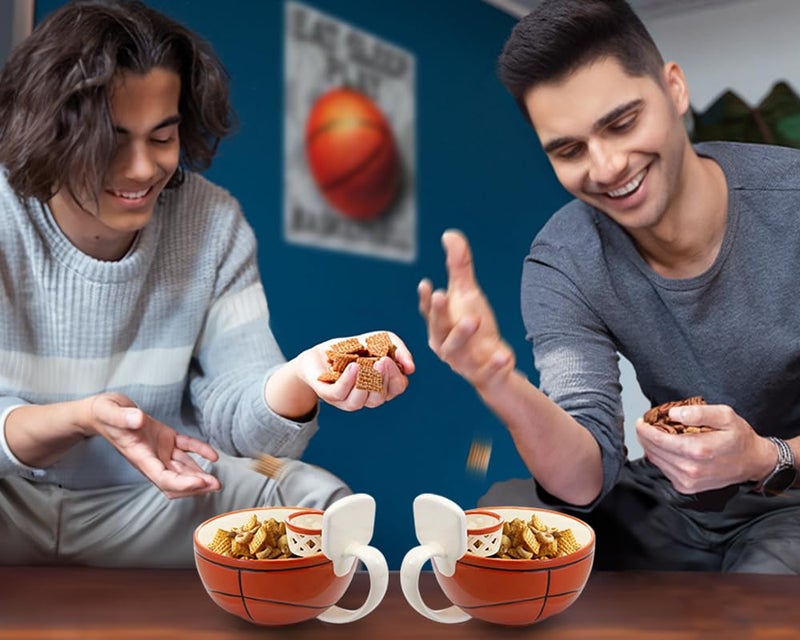 MAX'IS Creations The Mug with a Hoop Basketball Mug Funny Ceramic Coffee Mugs Cereal Bowl Sports Coach Kids Basketball Gifts for Boys 8-12 12-14 Girls Stuff Accessories Mini-Hoop for Kids, 16oz - Image 3