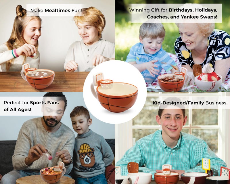 MAX'IS Creations The Mug with a Hoop Basketball Mug Funny Ceramic Coffee Mugs Cereal Bowl Sports Coach Kids Basketball Gifts for Boys 8-12 12-14 Girls Stuff Accessories Mini-Hoop for Kids, 16oz - Image 5