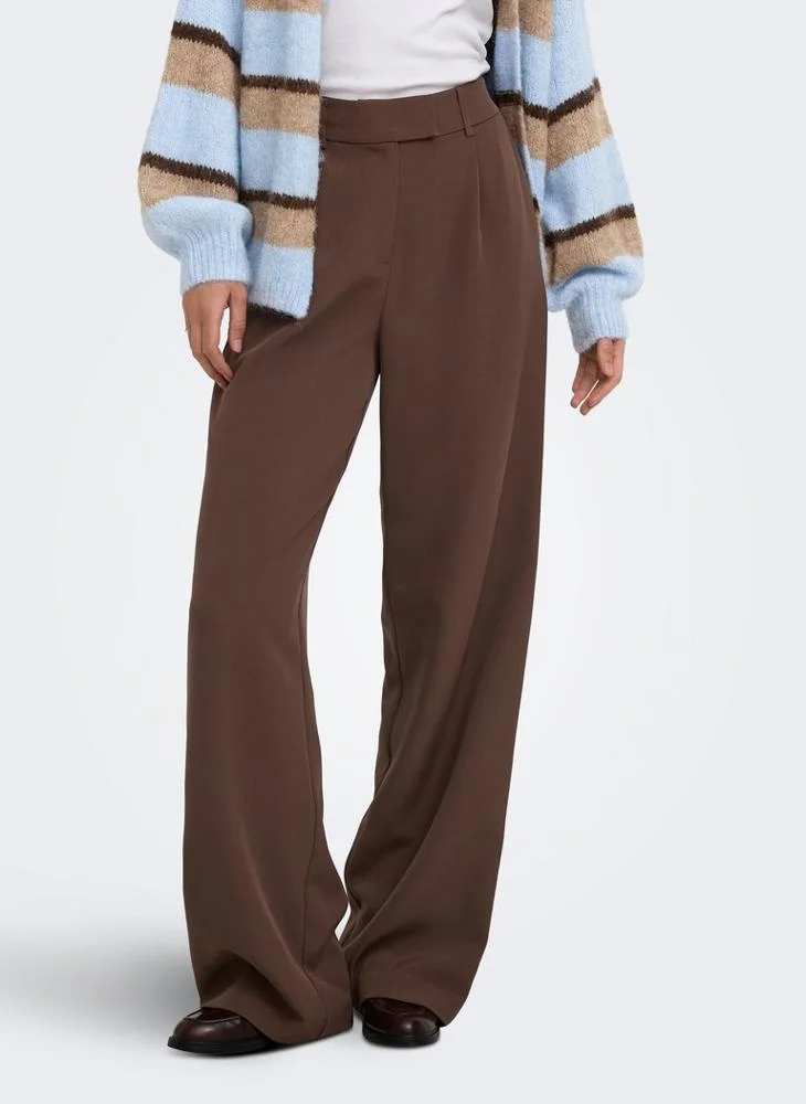 Casual High Waist Straight Trousers