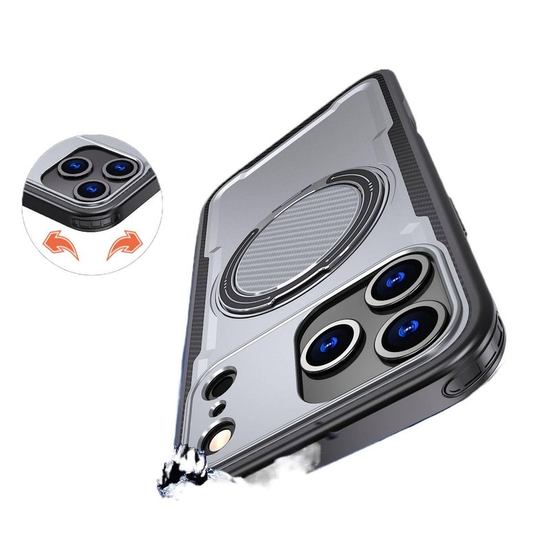 غطاء MagSafe بPC لـ iPhone 16 / 16 Plus / 16 Pro / 16 Pro Max باللون أخضر مغناطيسي بوظيفة حامل مع مغناطيس قوي وحماية من السقوط مع مقاوم للصدمات مع حامل قائم مع مقاوم للخدش للسفر - Image 4