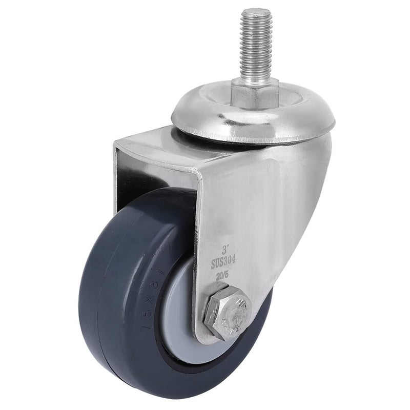 M10 2 Inch Swivel Caster With Polypropylene Wheels And 304 Stainless Steel Plate - Image 1